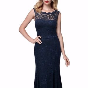 Miusol Women's Retro Flare Lace Split Side Evening